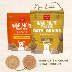 Cloud Star Wag More Bark Less Oats & Grains Crunchy Dog Treats, Peanut Butter