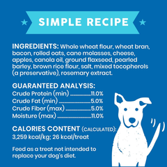 Cloud Star Wag More Bark Less Oats & Grains Crunchy Dog Treats, Bacon, Cheese & Apples