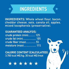 Cloud Star Wag More Bark Less Oats & Grains Crunchy Dog Treats, Bacon, Cheese & Apples
