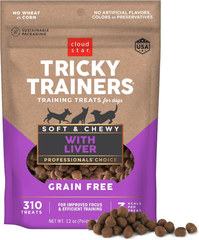 Cloud Star Tricky Trainers Soft & Chewy Dog Training Treats, Liver Flavor, Grain-Free Low Calorie Behavior Aid with 310 treats