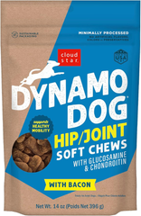 Cloud Star Dynamo Dog Soft Chews Hip & Joint Grain Free Dog Treats, Bacon & Cheese