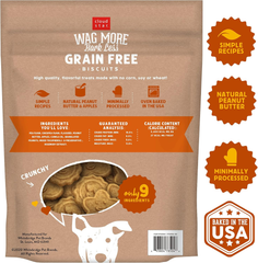 Cloud Star Wag More Bark Less - Dog Treats - Crunchy Biscuits - Grain Free Peanut Butter & Apples