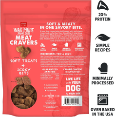 Cloud Star Wag More Bark Less Meat Cravers Soft Chews Dog Treats, Beef