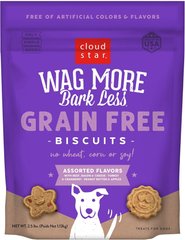 Cloud Star Wag More Bark Less - Dog Treats - Crunchy Biscuits - Grain Free Assorted Flavors