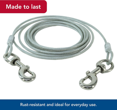 Coastal Pet Titan Giant Cable Dog Tie Out - Heavy-Duty Dog Tie Out Cable - Cable Tie Out for Dogs up to 150 lbs - Rust-Resistant Pet Tie Out Cable - Quality Dog Supplies
