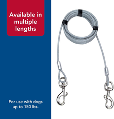 Coastal Pet Titan Giant Cable Dog Tie Out - Heavy-Duty Dog Tie Out Cable - Cable Tie Out for Dogs up to 150 lbs - Rust-Resistant Pet Tie Out Cable - Quality Dog Supplies