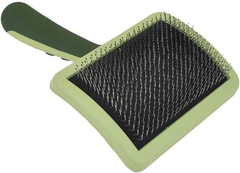Coastal Dog Slicker Brush, Green - Grooming & Shedding Brush for Dogs of All Hair Types - Curved Design for Easy Detangling - Non-Slip Handle