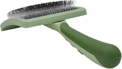 Coastal Dog Slicker Brush, Green - Grooming & Shedding Brush for Dogs of All Hair Types - Curved Design for Easy Detangling - Non-Slip Handle