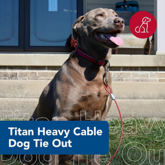 Coastal Pet Titan Heavy Cable Dog Tie Out - Heavy-Duty Dog Tie Out Cable - Cable Tie Out for Dogs up to 80 lbs - Rust-Resistant Pet Tie Out Cable - Quality Dog Supplies