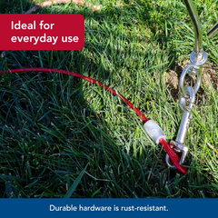 Coastal Pet Titan Heavy Cable Dog Tie Out - Heavy-Duty Dog Tie Out Cable - Cable Tie Out for Dogs up to 80 lbs - Rust-Resistant Pet Tie Out Cable - Quality Dog Supplies