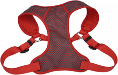 Coastal Pet Comfort Soft Sport Wrap Adjustable Dog Harness - Large & Small Dog Harness - Durable Harness for Dogs with Mesh Chest Pad - Grey with Red