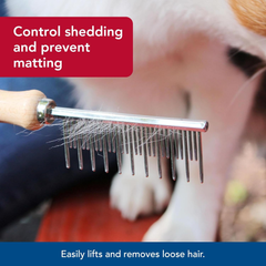 Coastal Pet Safari Dog Shedding Combs - Dog Shedding Brush for Dogs with Short and Long Hair - Different Sized Teeth for Undercoat Rake
