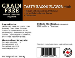 Grain Free Tasty Bacon Flavor Minis Heart Dog Treats