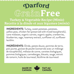 Grain Free Dog Treats Turkey with Mixed Vegetables Minis