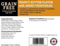 Grain Free Peanut Butter with Mixed Veggies Dog Treats