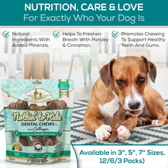 Fieldcrest Dental Chews for Dogs, Bone – Tackles Plaque, Tartar, Promotes Dental Health – w/Collagen, Organic, Gluten-Free