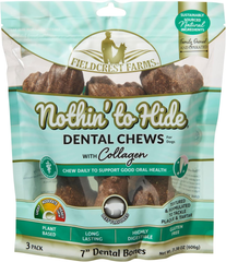 Fieldcrest Dental Chews for Dogs, Bone – Tackles Plaque, Tartar, Promotes Dental Health – w/Collagen, Organic, Gluten-Free