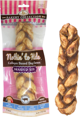 Nothin' to Hide Collagen-Based Dog Chews Large Braided Stix, Beef Flavor, Easily Digestible, Supports Skin, Coat, Joints & Muscles, for Moderate Chewers Under 50lbs