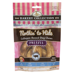 Nothin' to Hide Collagen-Based Dog Chews Medium Pretzel, Beef Flavor, Easily Digestible, Supports Skin, Coat, Joints & Muscles, for Moderate Chewers Under 15lbs
