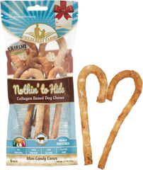 Fieldcrest Farms Nothin' to Hide Mini Holiday Candy Cane Beef Flavor Dog Chews, Rawhide-Free, Easily Digestible, Long-Lasting, All-Natural Treats for Moderate Chewers up to 15lbs