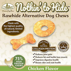 Fieldcrest Farms Nothin' to Hide Chicken Rings and Bones, 12 Count Each, Rawhide Alternative Dog Chews