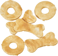 Fieldcrest Farms Nothin' to Hide Chicken Rings and Bones, 12 Count Each, Rawhide Alternative Dog Chews