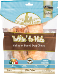 Fieldcrest Farms Nothin to Hide Flip Chips Chews for Dogs - All Natural Rawhide Alternative Treats for Dogs, Chicken, Beef or Peanut Butter Flavor Snack for All Breed Dogs