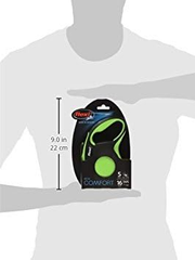 FLEXI New Comfort Retractable Dog Leash (Tape), 16 ft, Green