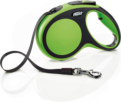 FLEXI New Comfort Retractable Dog Leash (Tape), 16 ft, Green