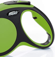 FLEXI New Comfort Retractable Dog Leash (Tape), 16 ft, Green