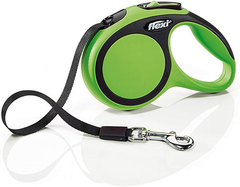 FLEXI New Comfort Retractable Dog Leash (Tape), 10 ft, Green
