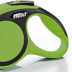 FLEXI New Comfort Retractable Dog Leash (Tape), 10 ft, Green