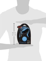 FLEXI New Comfort Tape Retractable Dog Leash for Small Dogs Upto 33 lbs. – 16 ft., Blue/Pastel | Tangle Free Pet Walking Leash with One-Handed Brake, Pause, Lock |German Quality Product