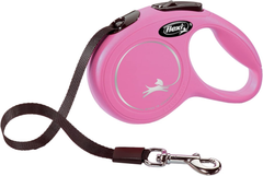 FLEXI New Classic Tape Retractable Dog Leash for Small Dogs Upto 26 lbs. – 10 ft., Pink | Tangle Free Pet Walking Leash with One-Handed Brake, Pause, Lock|German Quality Product