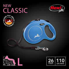 Flexi CL30T8.250.BL New Classic Tape Retractable Leash, Blue