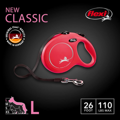 Flexi New Classic Tape Retractable Leash, Red