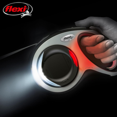 FLEXI LED Lighting System for flexi Retractable Leashes with Rechargeable Battery - Splashproof - Black