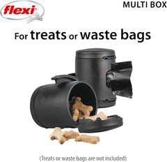 FLEXI Multi Box – Add on Retractable Leashes, Poop Bag Dispenser, Dog Treat Holder for Training, Multipurpose Box, Black