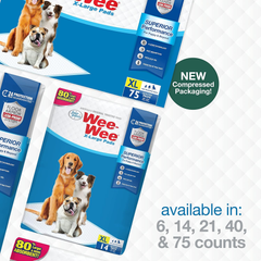 Four Paws Wee-Wee Superior Performance Unscented Extra-Large Pee Pads for Dogs & Puppies, Quilted Leak-Proof Dog Housebreaking Potty Training Floor Protection