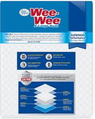 Four Paws Wee-Wee Superior Performance Unscented Extra-Large Pee Pads for Dogs & Puppies, Quilted Leak-Proof Dog Housebreaking Potty Training Floor Protection