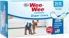 Four Paws Wee-Wee Super Absorbent Disposable Dog Potty Training Liner Pads for Reuseable Diapers, Leak-Proof Protection for Puppies and Dogs