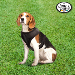 Four Paws Walk-About Comfort Control No-Pull Harness for Dogs, Adjustable Soft Padded Breathable Air Mesh Dog Vest for Walking, Black