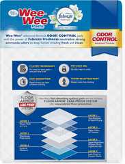 Four Paws Wee-Wee Odor Control with Febreze Freshness Pee Pads for Dogs & Puppies, Leak-Proof Dog Housebreaking Potty Training Floor Protection, Spring Fresh Scent