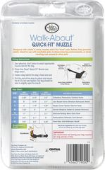 Four Paws Walk-About Quick-Fit Short Snout Adjustable Dog Muzzle for Medium Dogs, Washable & Breathable, Black