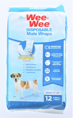 36 Pack of Wee-Wee Products Disposable Male Dog Wraps
