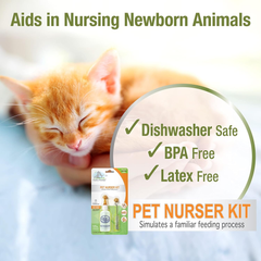 Four Paws Pet Nursing Kit, Feeding Bottle and Brush for Kittens & Puppies 2 oz
