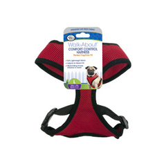 Four Paws Walk-About Comfort Control No-Pull Harness for Dogs, Adjustable Soft Padded Breathable Air Mesh Dog Vest for Walking, Red