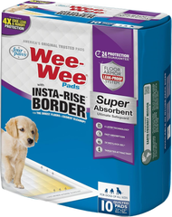 Four Paws Wee-Wee Super Absorbent Unscented Pee Pads for Dogs & Puppies with Insta-Rise Border, Leak-Proof Dog Housebreaking Potty Training Floor Protection