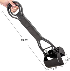 Four Paws Allen's Spring Action Dog Scooper For Grass Standard Black