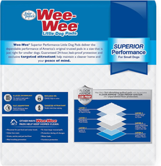 Four Paws Wee-Wee Superior Performance Unscented Little Pee Pads for Small Dogs, Leak-Proof Dog Housebreaking Potty Training Floor Protection